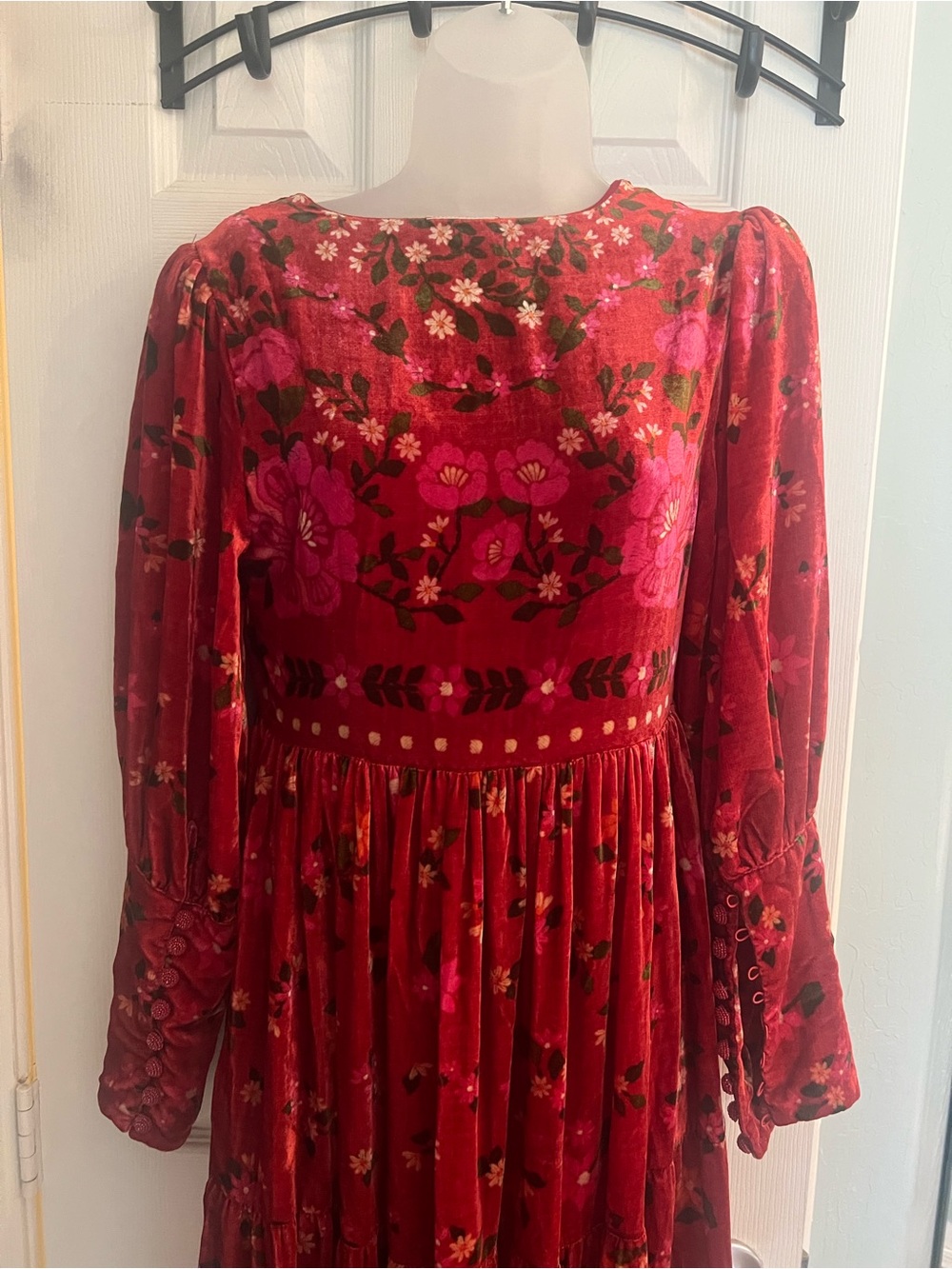 Farm Rio velvet romantic garden XS maxi dress - Picture 3 of 4